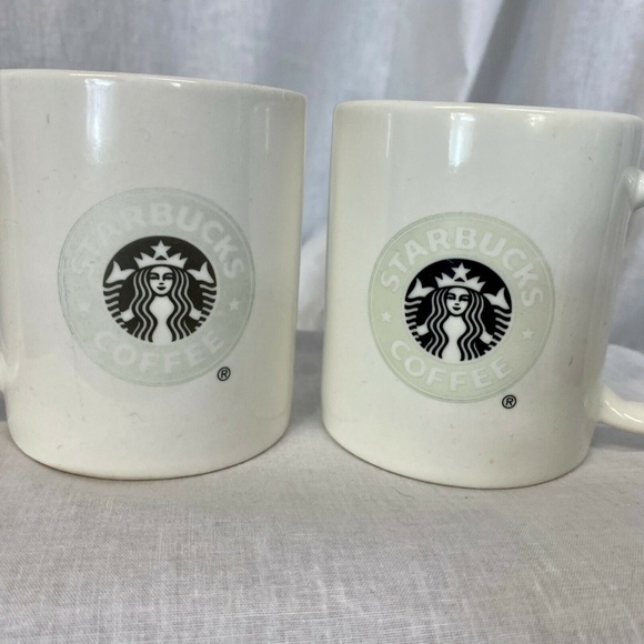 Set of 2 Starbucks Coffee Mug Gray Mermaid Logo 20 - Picture 1 of 8